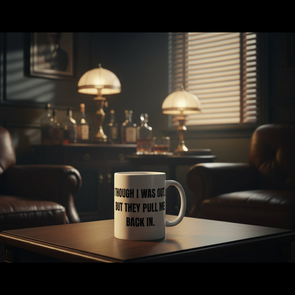 Taza "They Pull Me Back In..." - Colección Mafia & Drama
