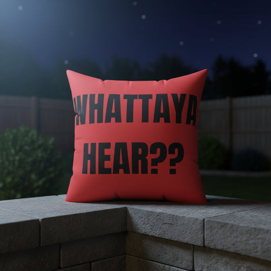 Cojín “Whattaya Hear? Whattaya Say?” – Colección Mafia & Drama
