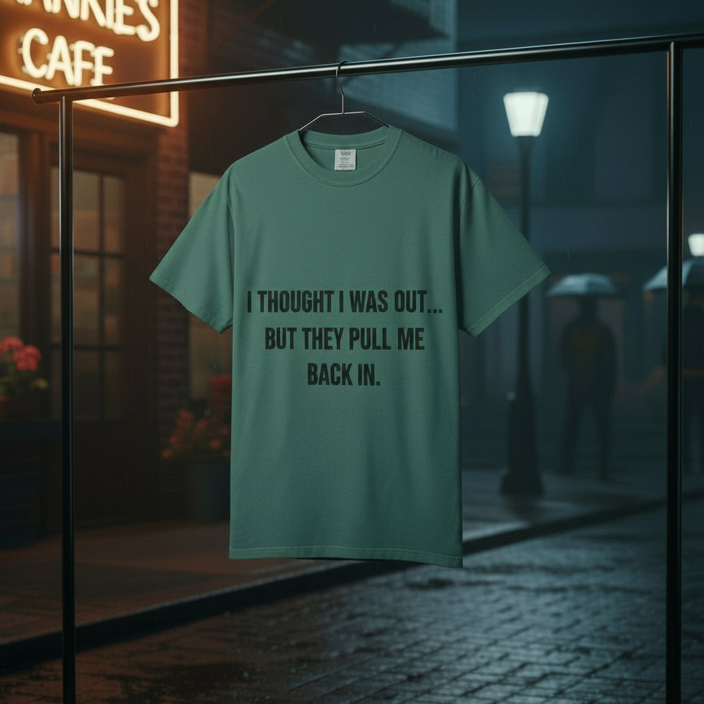 Camiseta “They Pull Me Back In...” – Colección Mafia & Drama