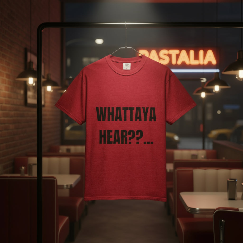 Camiseta “Whattaya Hear??...” – Colección Mafia & Drama
