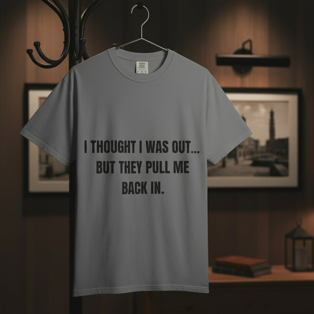 Camiseta “They Pull Me Back In...” – Colección Mafia & Drama