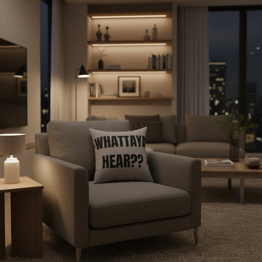 Cojín “Whattaya Hear? Whattaya Say?” – Colección Mafia & Drama