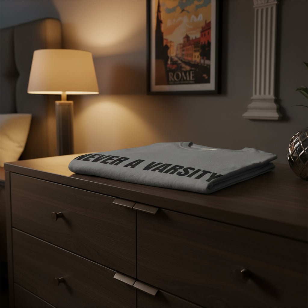 Camiseta “Never a Varsity Athlete, Huh?” – Colección Mafia & Drama