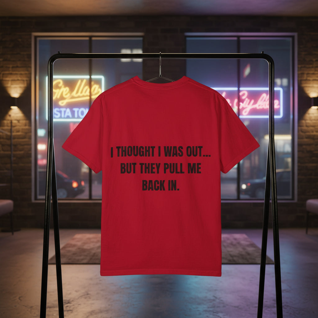 Camiseta “They Pull Me Back In...” – Colección Mafia & Drama