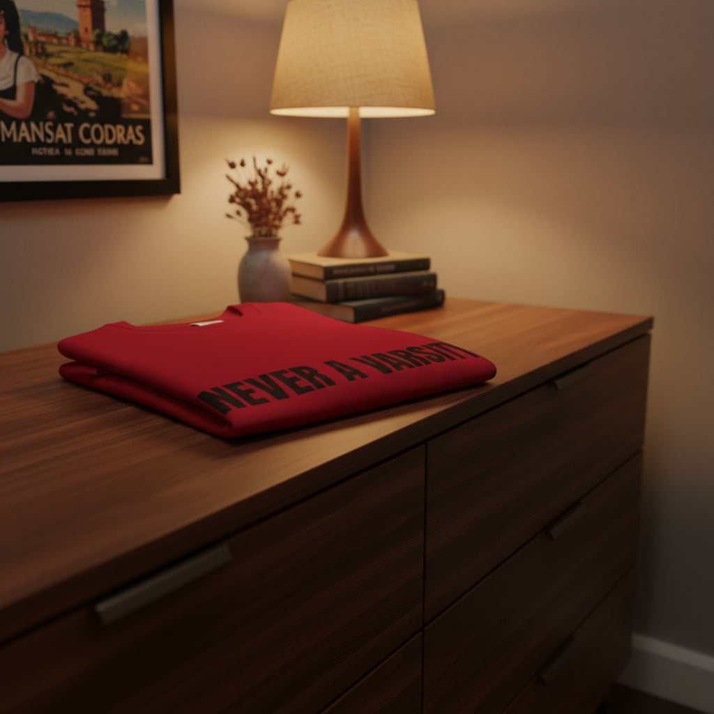 Camiseta “Never a Varsity Athlete, Huh?” – Colección Mafia & Drama