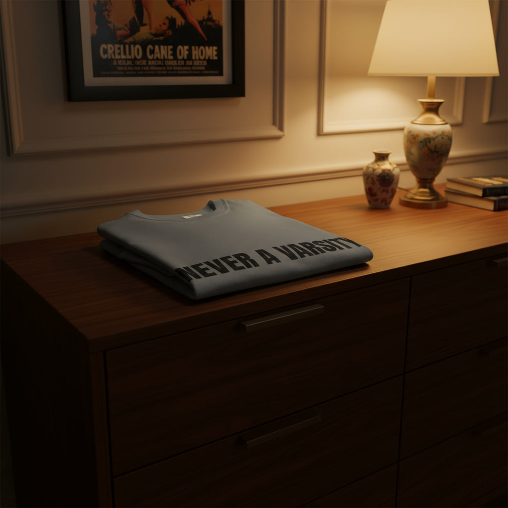 Camiseta “Never a Varsity Athlete, Huh?” – Colección Mafia & Drama